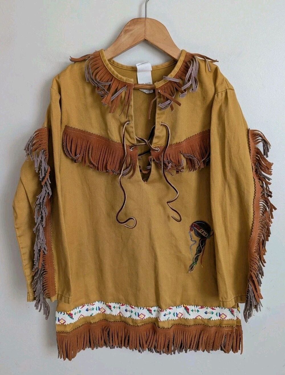 Vtg 50s 60's Sears Childs Costume Native American Indian Halloween Sanforized